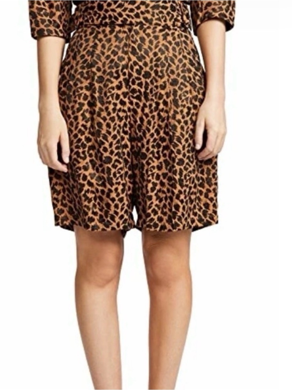 Toga Pulla Leopard Print shorts in Brown and Black
